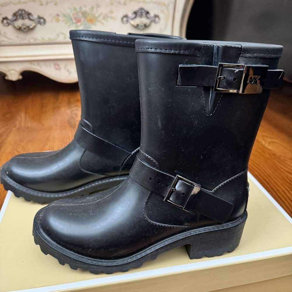 Michael Kors Black Rain Booties
